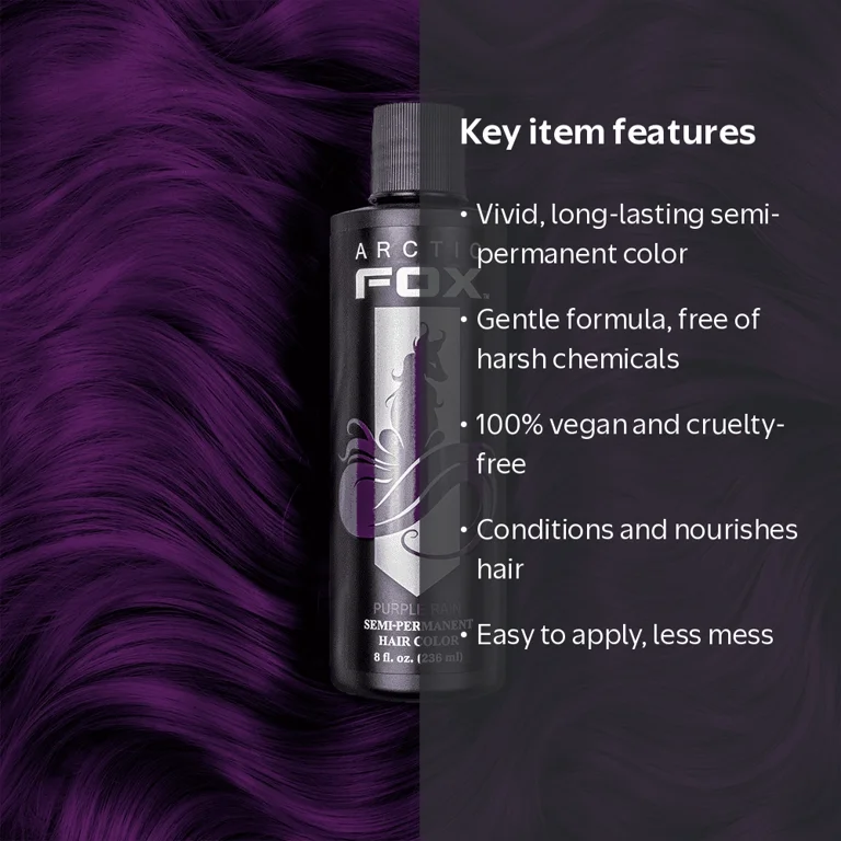 Arctic Fox, Semi-Permanent Vegan Hair Dye, 8 fl oz, Purple