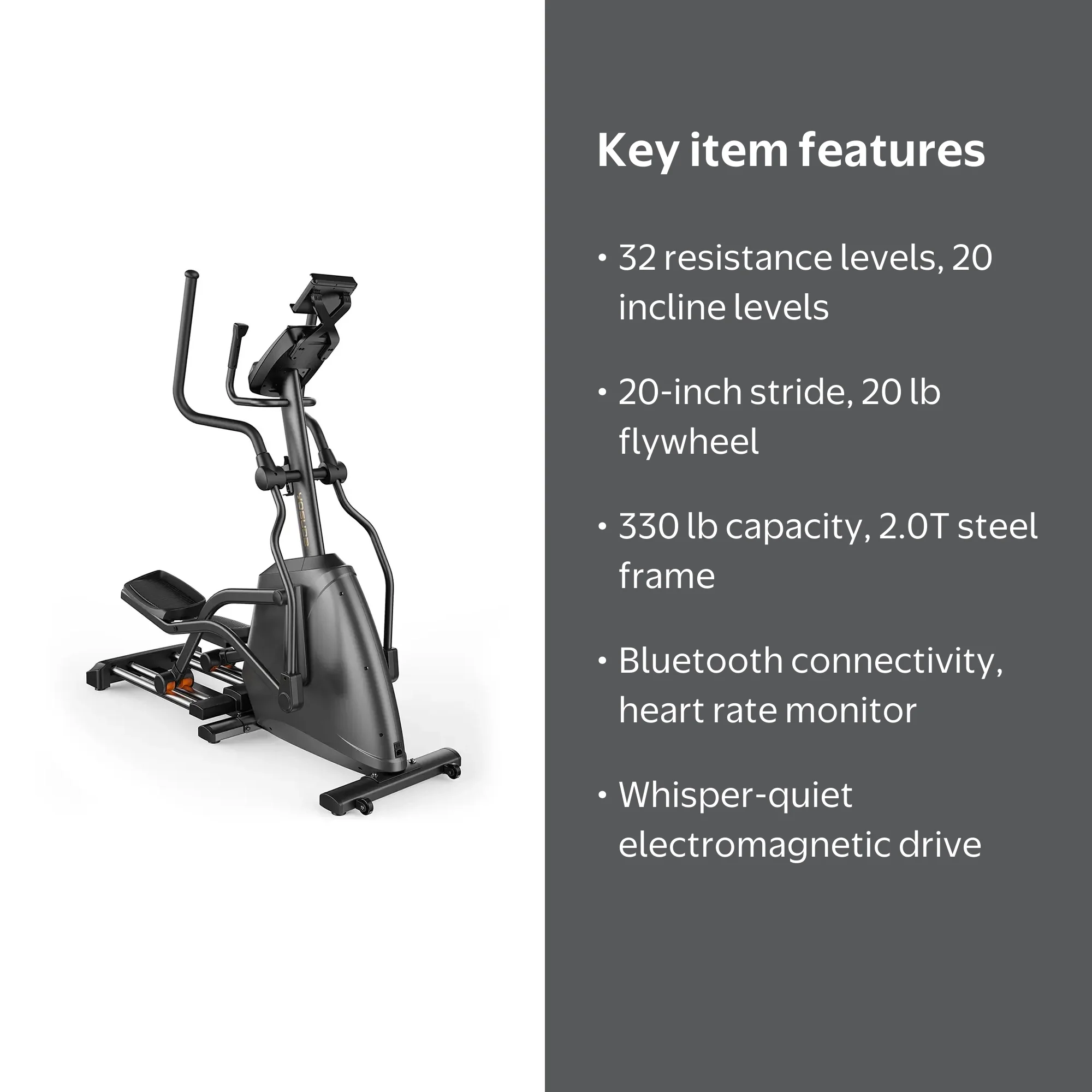 YOSUDA Dolphin Electromagnetic Elliptical Machine - Low-Impact