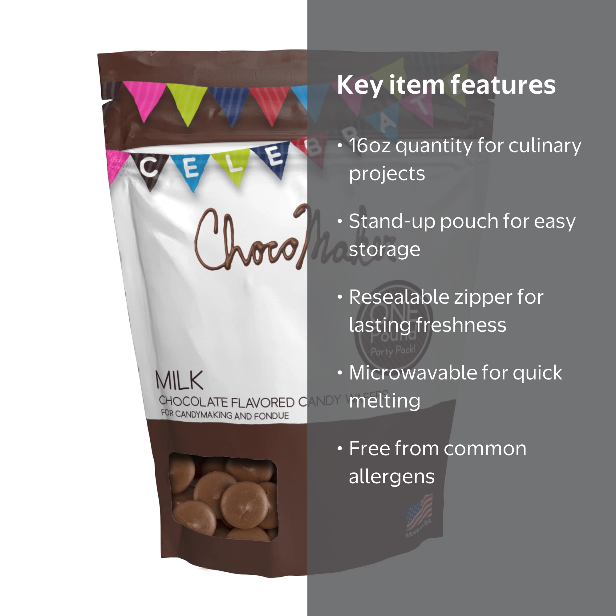 【新品未使用】manimaris queue nubuck choco ChocoMaker Milk Chocolate Flavored Candy Wafers - 16oz, Contains