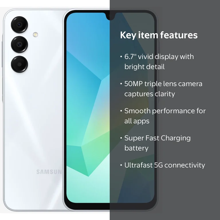 Samsung, Galaxy A16 5G, 128GB, Android Cell Phone, Light Gray