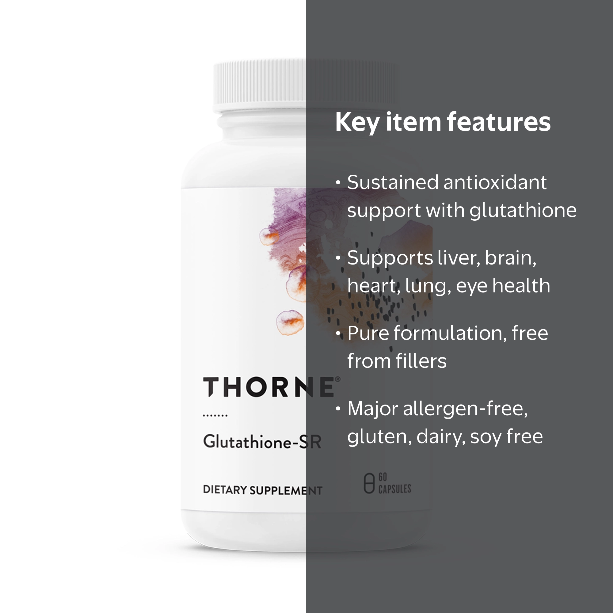 Thorne, Glutathione-SR, 60 Capsules, Sustained-Release Antioxidant