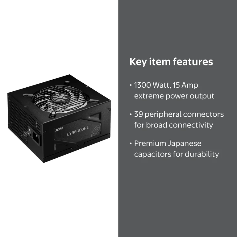 XPG CYBERCORE1300 PLATINUM 1300W PC電源 XPG CYBERCORE ATX Modular PSU 1300W 80 Plus Platinum 26 Connectors