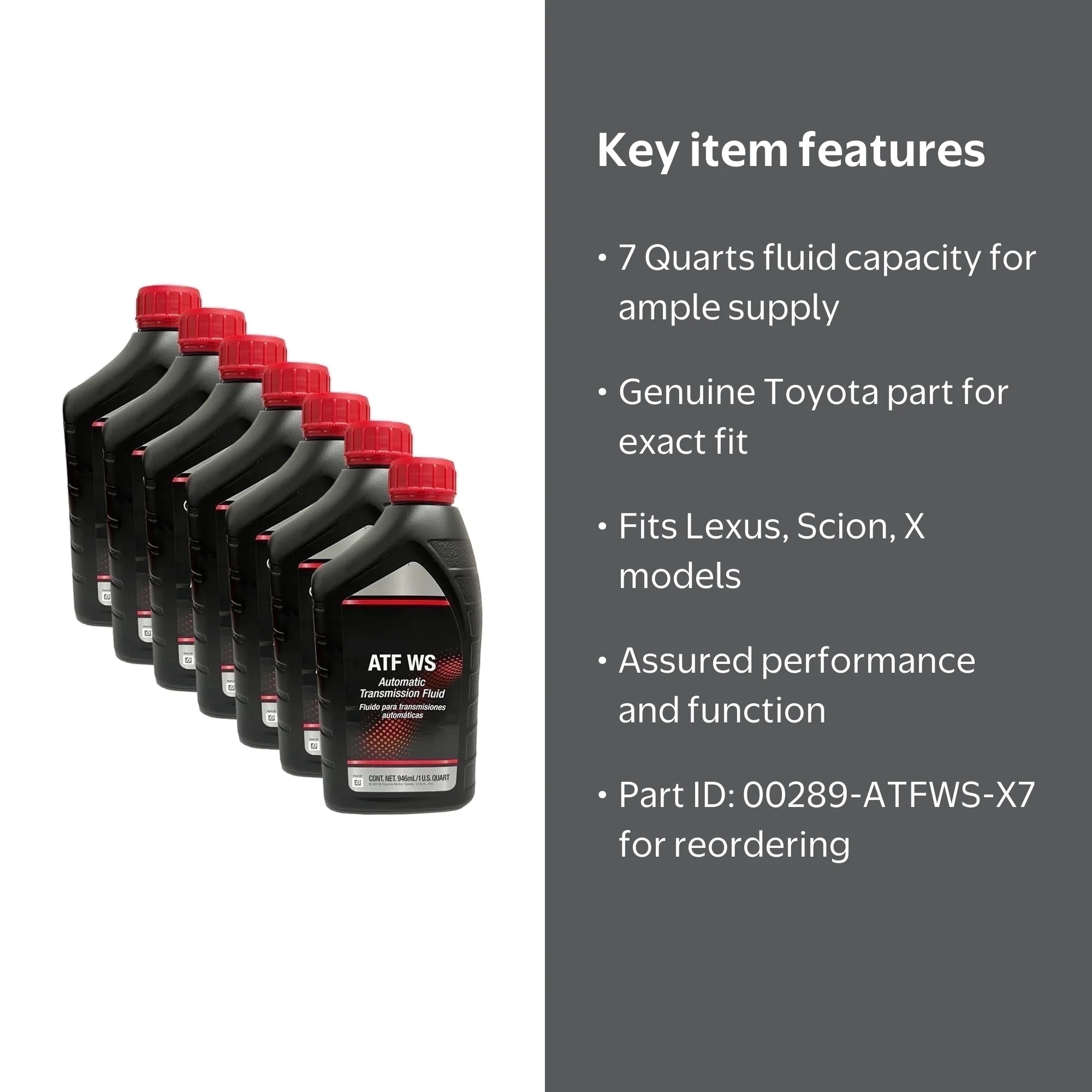 Genuine Toyota ATF Automatic Transmission Oil Fluid 7 Qt Fits