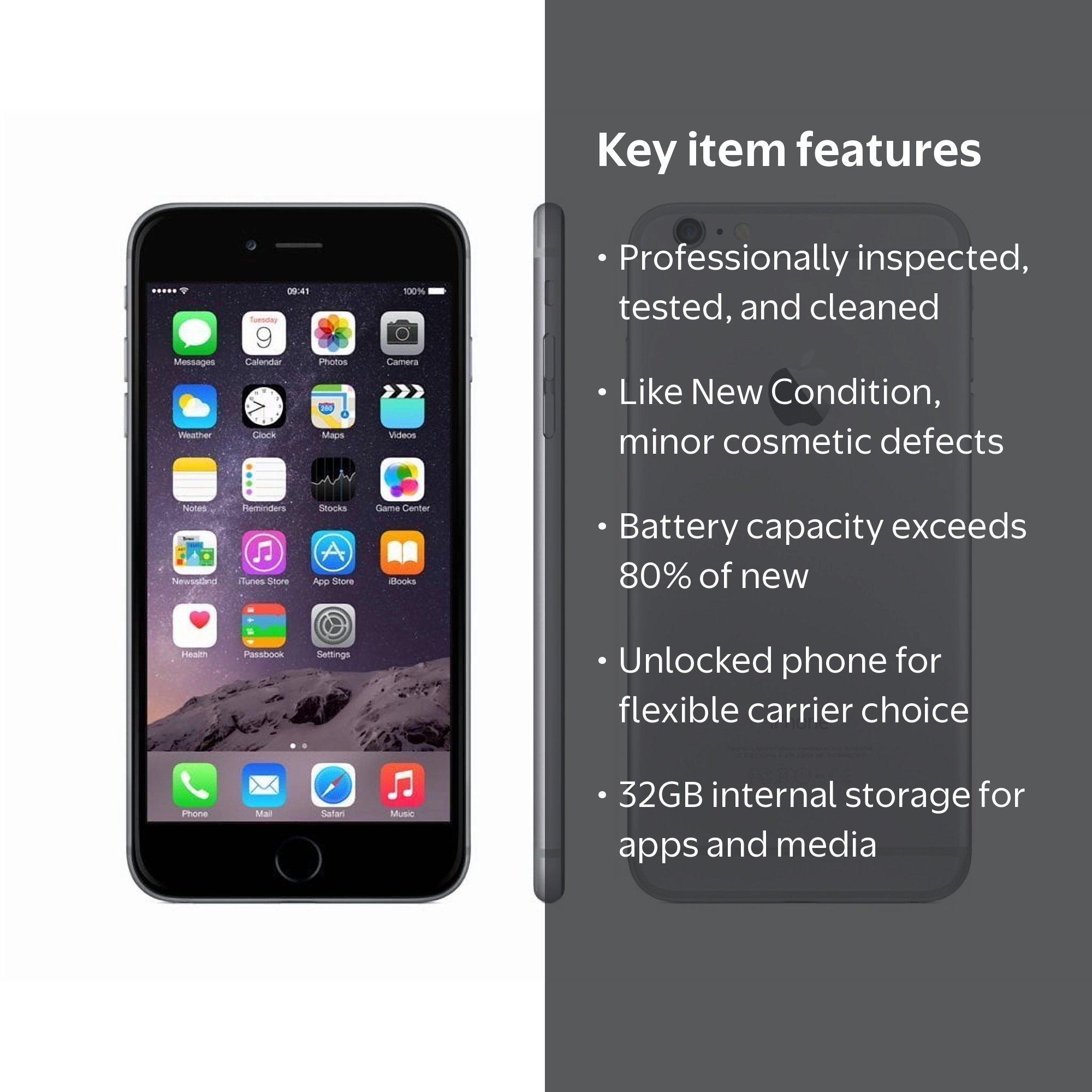 Restored Apple iPhone 6 - Unlocked - 32GB Silver (Refurbished