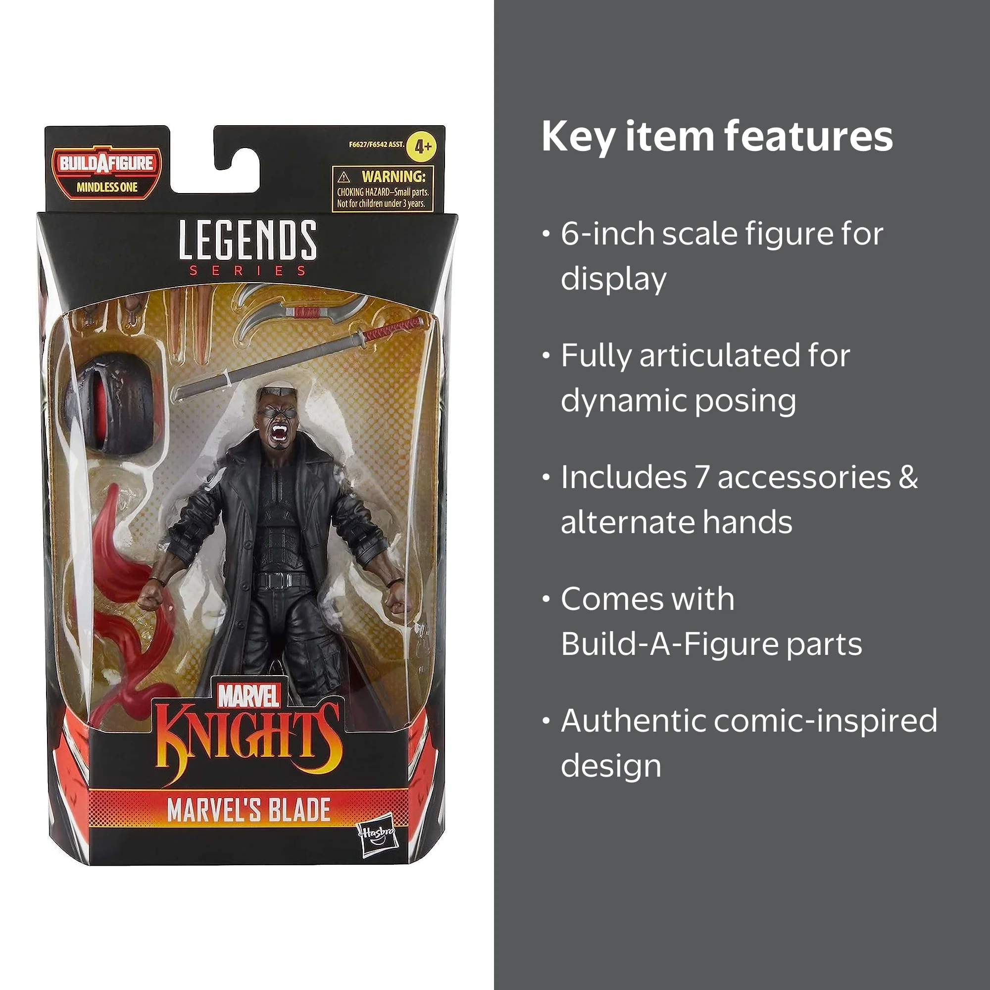 6 Inch Marvel Legends Marvel Knights Blade Action Figure by Hasbro