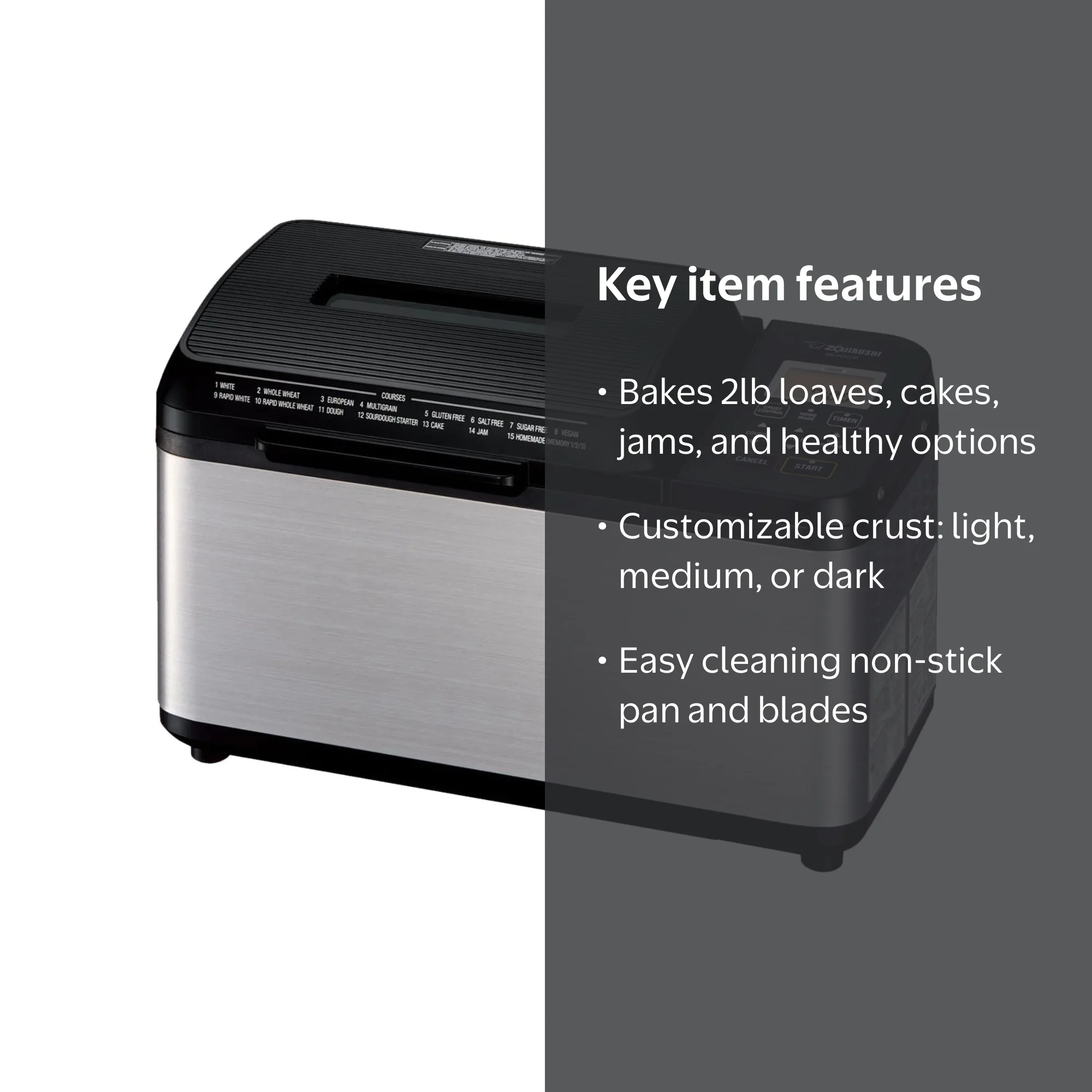 Zojirushi, Home Bakery Virtuoso Plus, 2 lb Bread Machine - Walmart.com