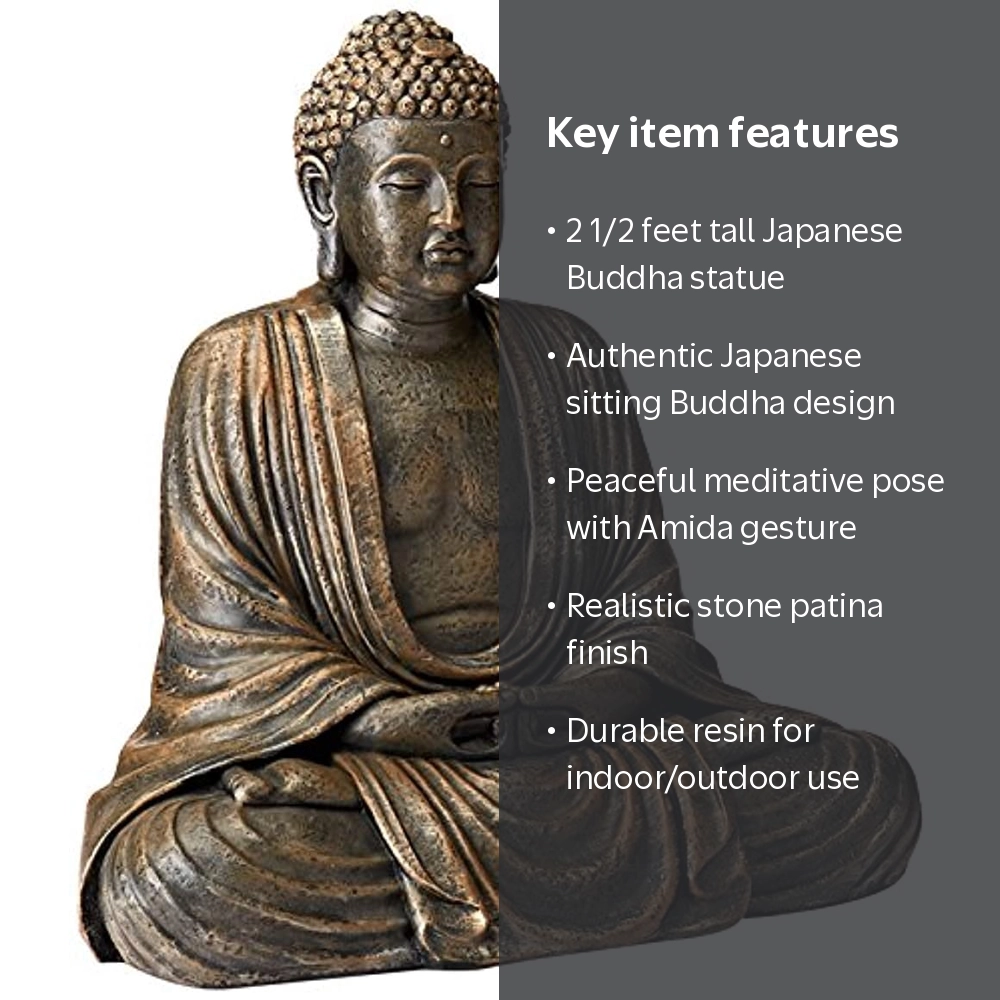 Oriental Furniture 2 1/2 Ft Tall Japanese Sitting Buddha Statue