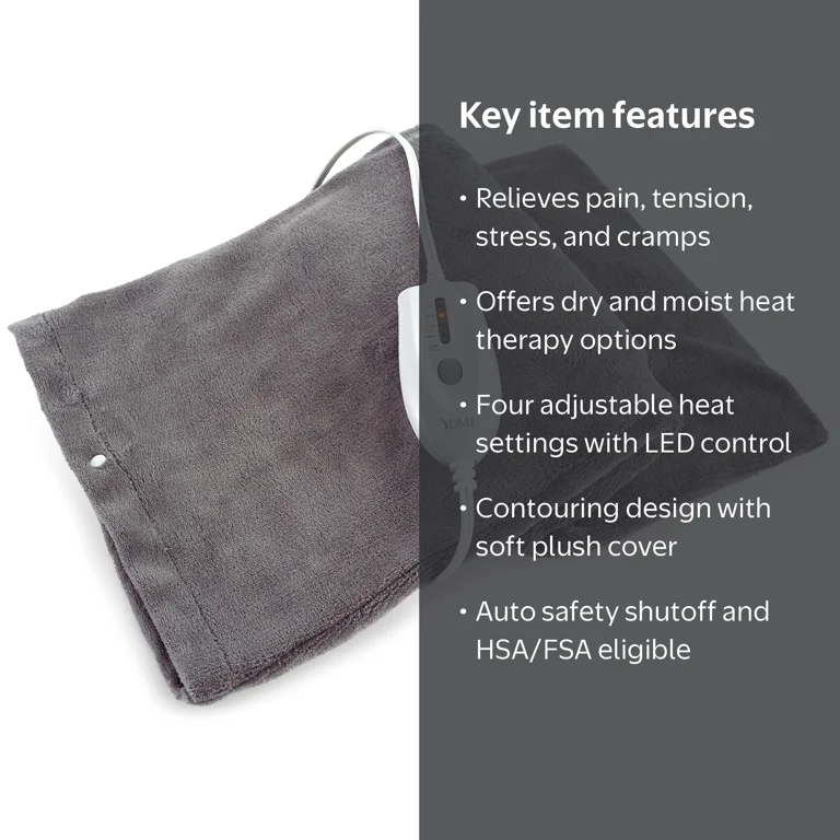 DMI Dry and Moist Heat Electric Heating Pad, FSA and HSA Eligible, Muscle Aches, and Sore Joints with 9ft Cord, FSA HSA Eligible, Large