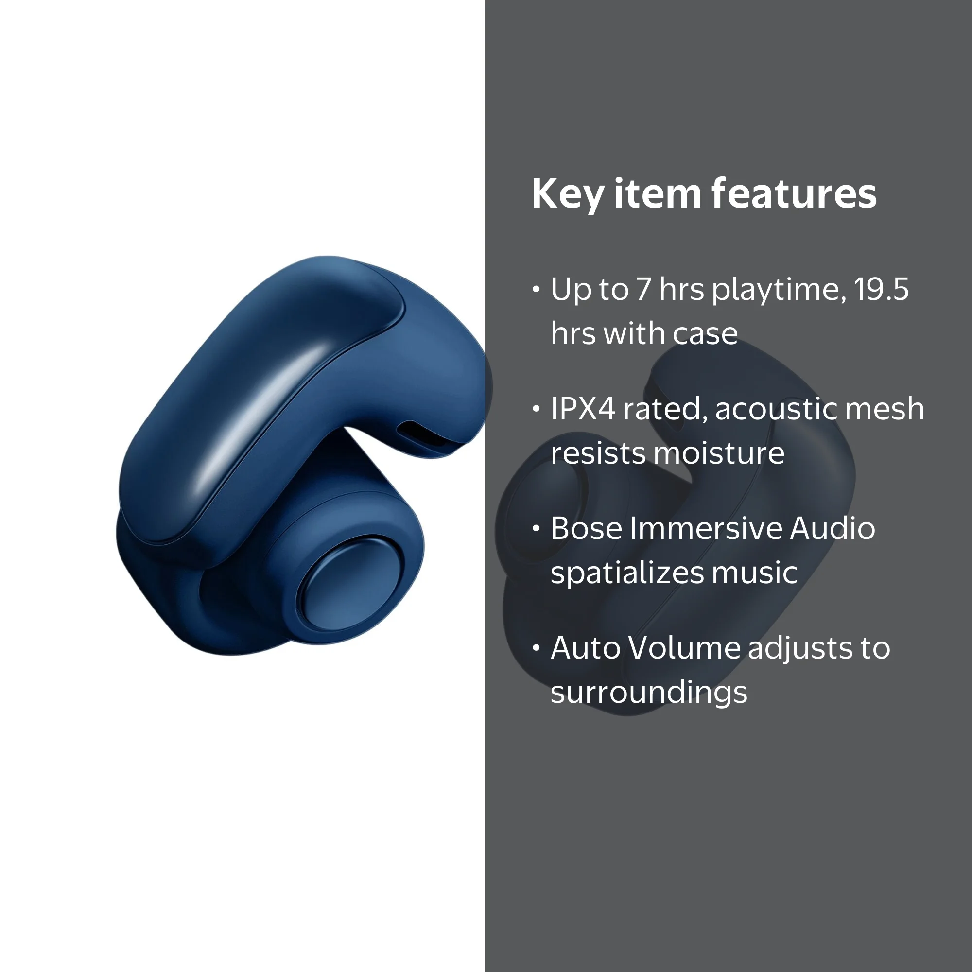 Bose Ultra Open Earbuds, Bluetooth Wireless Open Ear Headphones