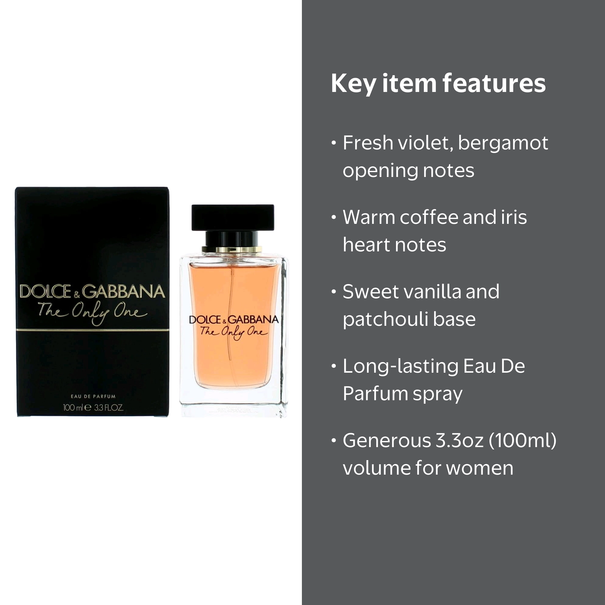Dolce & Gabbana, Eau De Parfum, 3.3 Oz, The Only One for Women