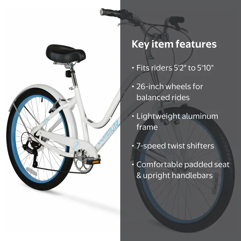 womens white bicycle Shogun T1000 Women's Hybrid Bike The Firmstrong Womens Bella Classic Beach Cruiser features a classic curved design that is ideal for riding along the neighborhood or along the boardwalk Northwoods Springdale Women's Hybrid Bike