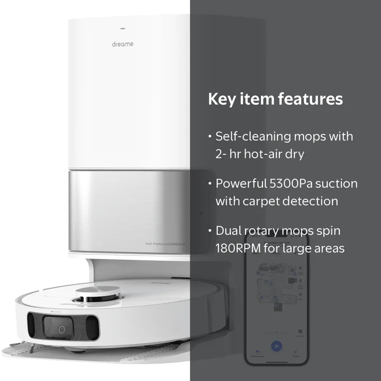 dreame L10s Ultra Robot Vacuum and Mop Combo, 5300Pa Suction, Auto