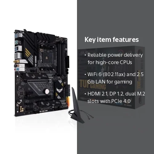 ASUS, TUF GAMING B550-PLUS WIFI II, Motherboard, AMD B550, ATX
