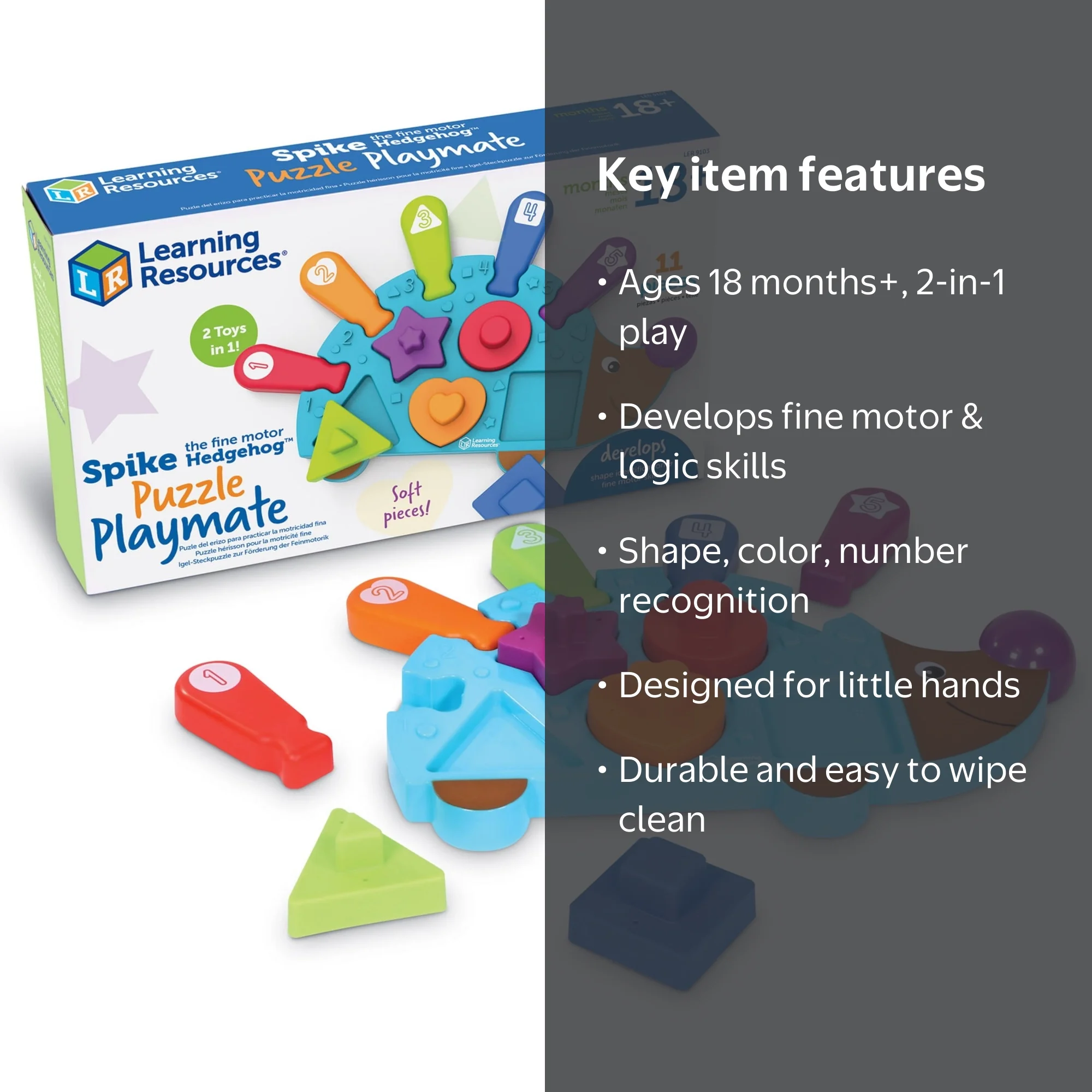 Learning Resources Spike the Fine Motor Hedgehog Puzzle Playmate