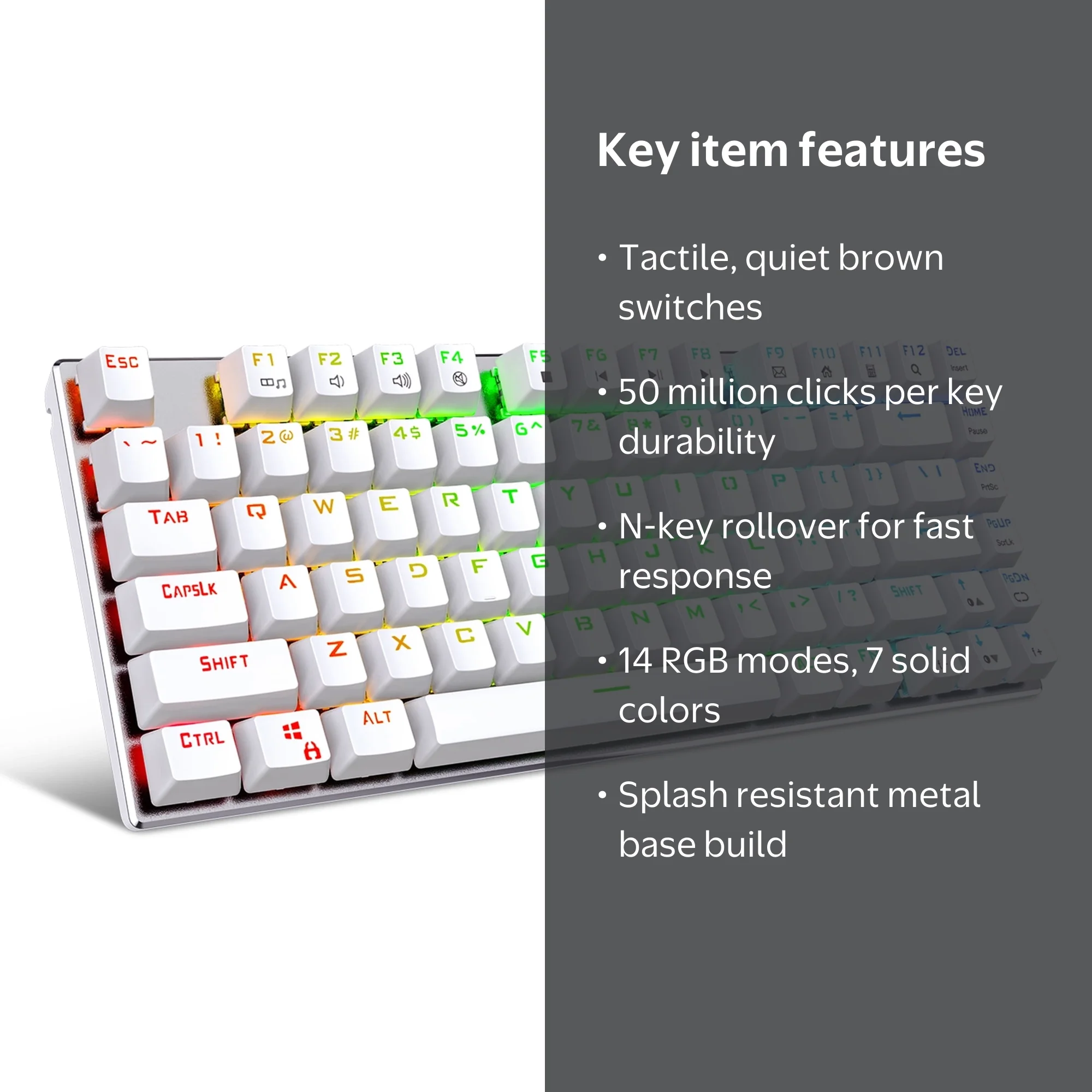 HUO JI E-Yooso Z-88 RGB Mechanical Gaming Keyboard, Metal Panel