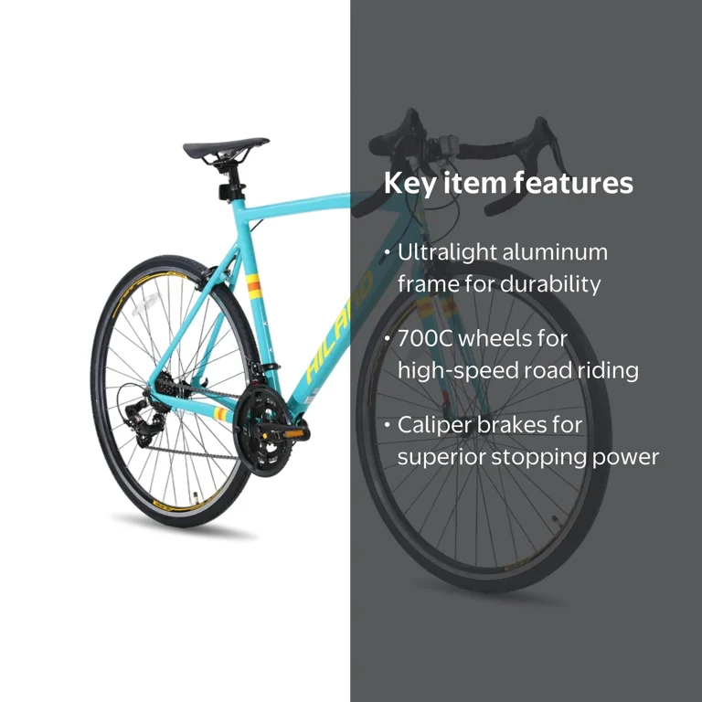 HILAND サイズ530mm ロードバイク HILAND, Mens Road Bike, M-530mm, Green Aluminum Frame - Walmart.com