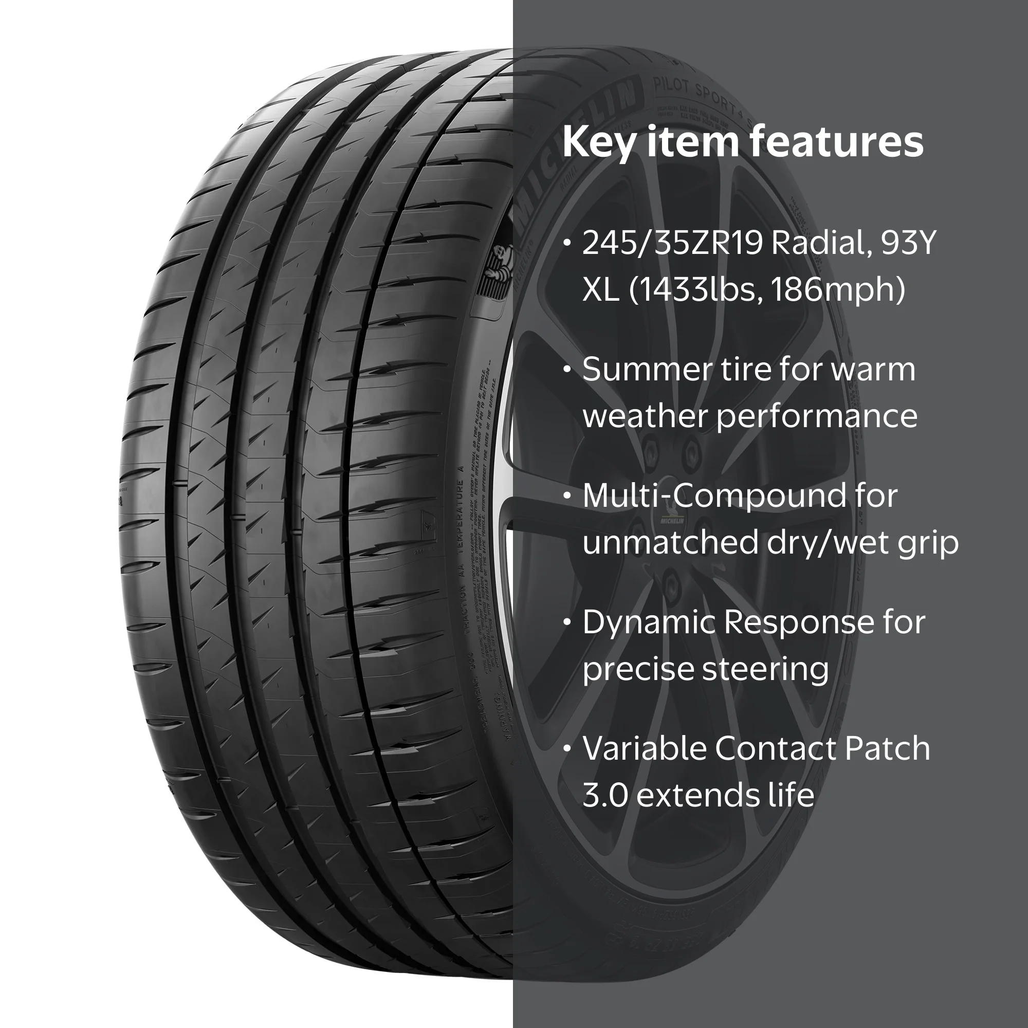 MICHELIN PS4S 245/35R19 バリ　【送料込】2本 Michelin Pilot Sport 4S Summer Tire, 245/35ZR19 (93Y) XL