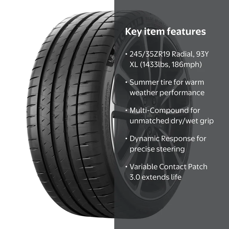 Michelin Pilot Sport 4S Summer Tire, 245/35ZR19 (93Y) XL