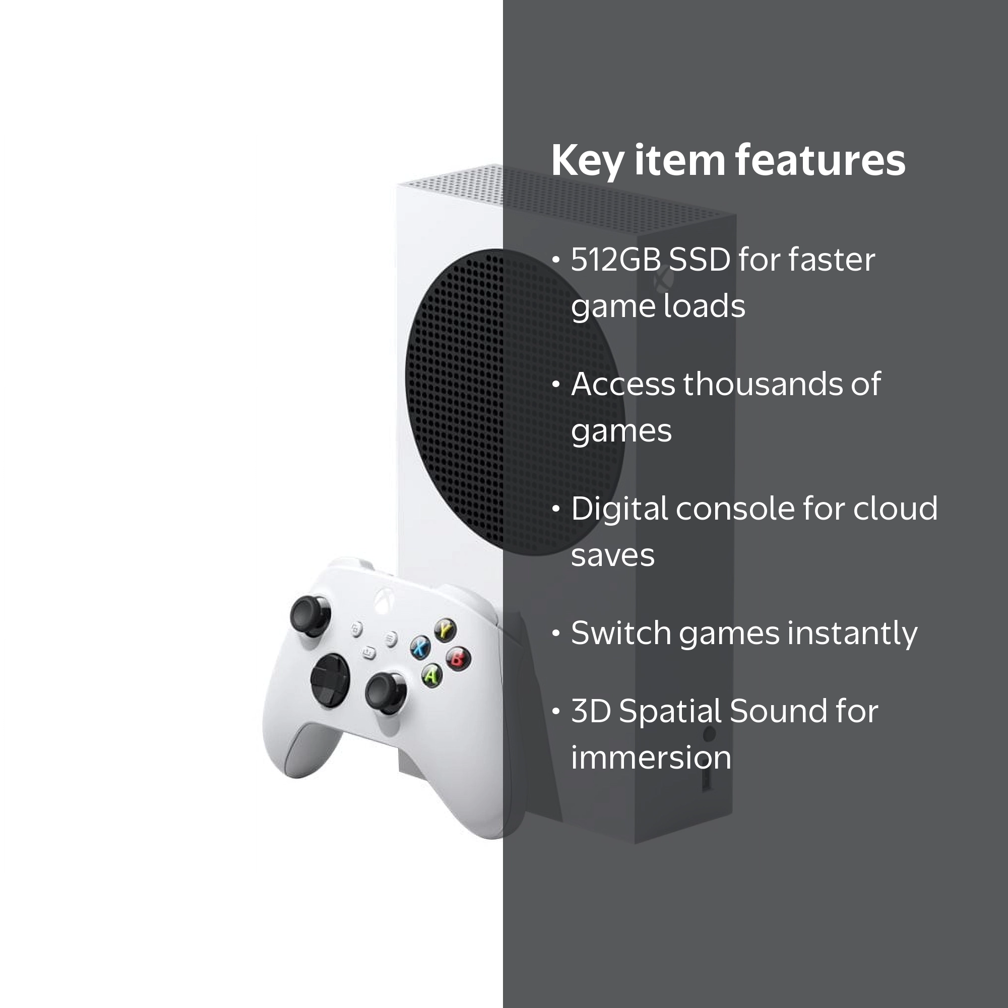 Microsoft Xbox Series S 512GB All-Digital Console RRS-00001-White
