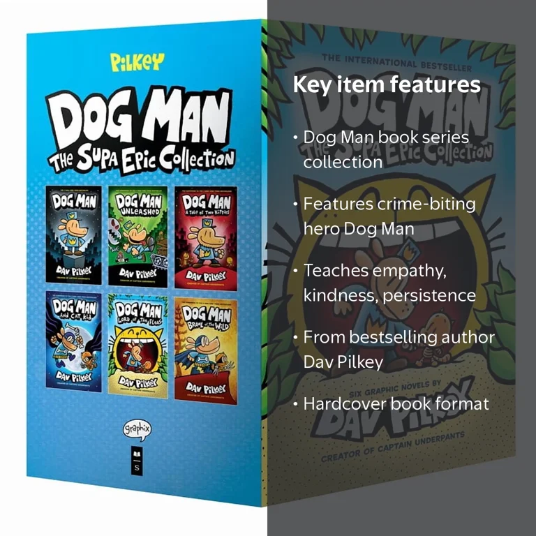 Dav Pilkey, Dog Man Box Set, First 6 Books, Hardcover - Walmart.com