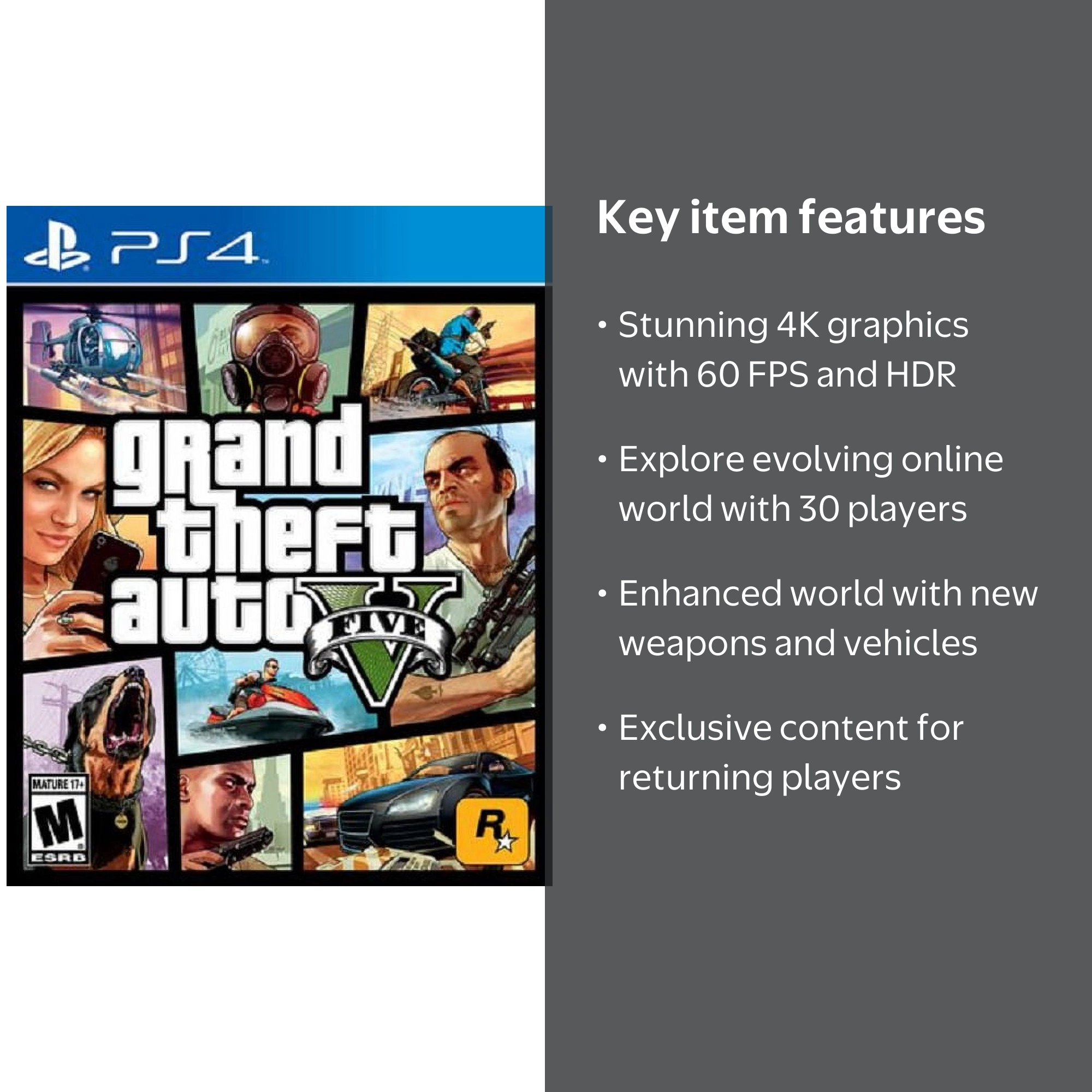 Rockstar Games' Grand Theft Auto V (GTA 5) for PlayStation 4