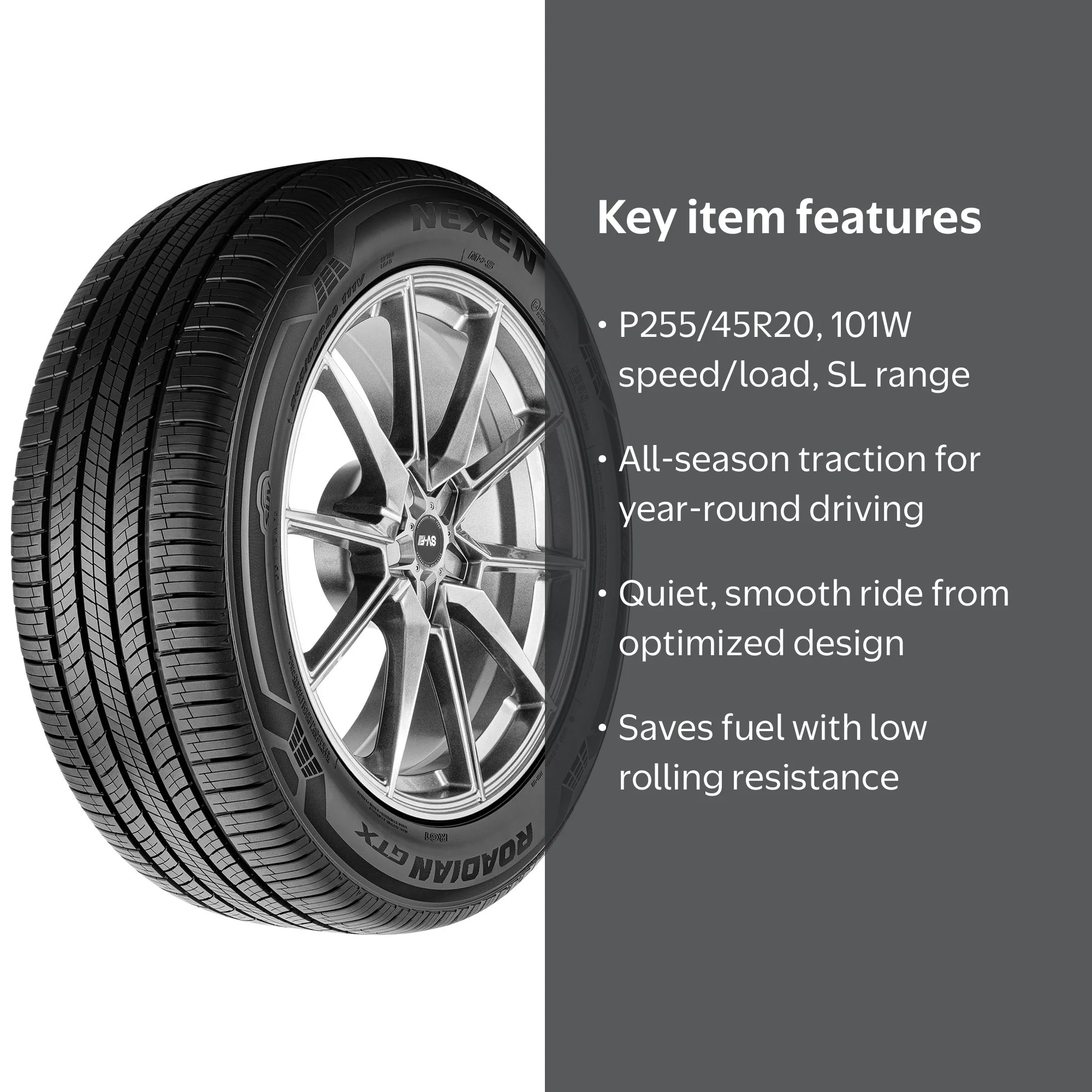 Nexen Roadian GTX All Season Tire, P255/45R20 101W, for Crossovers