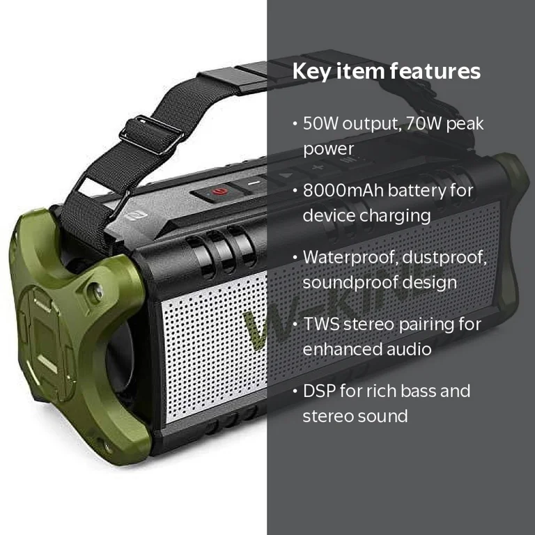 W-KING Portable Bluetooth Speaker, Green Updated, D8 - Walmart.com