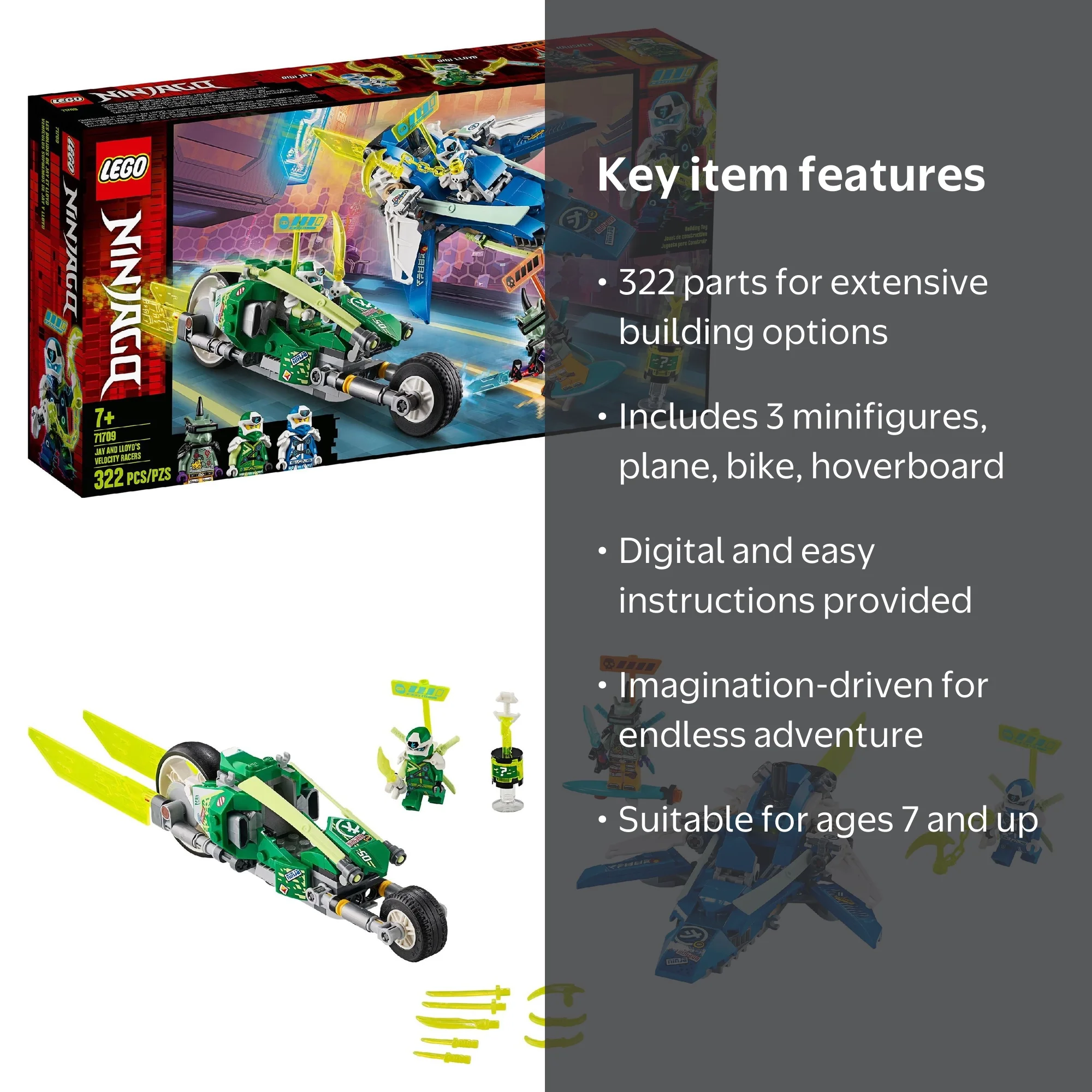 LEGO NINJAGO Jay and Lloyd's Velocity Racers 71709 Building Kit