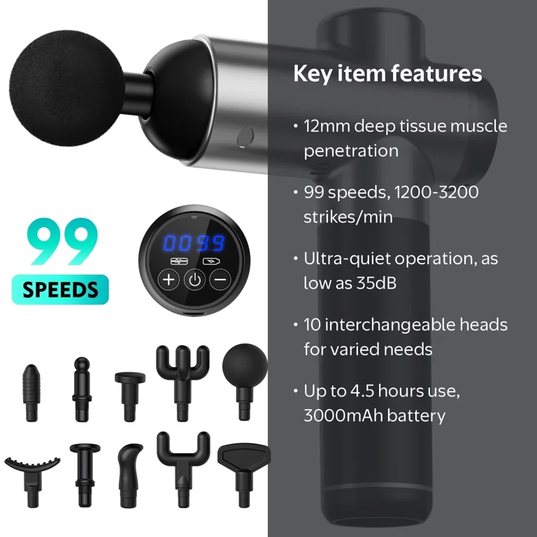 Cshidworld 99 Speed Massage Gun, Deep Tissue Massage Machine