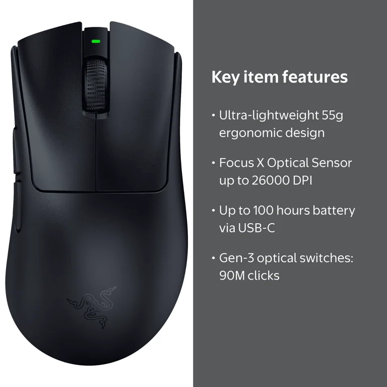Razer, DeathAdder V3 Hyperspeed Optical Wireless Gaming Mouse
