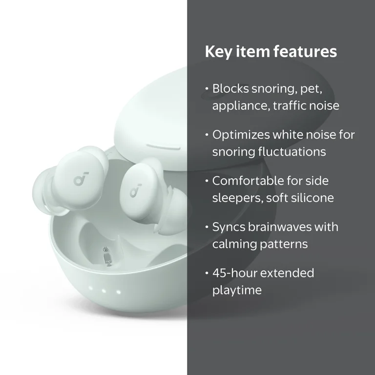 Soundcore, Sleep Earbuds, 45H Playtime, Active Noise Cancelling