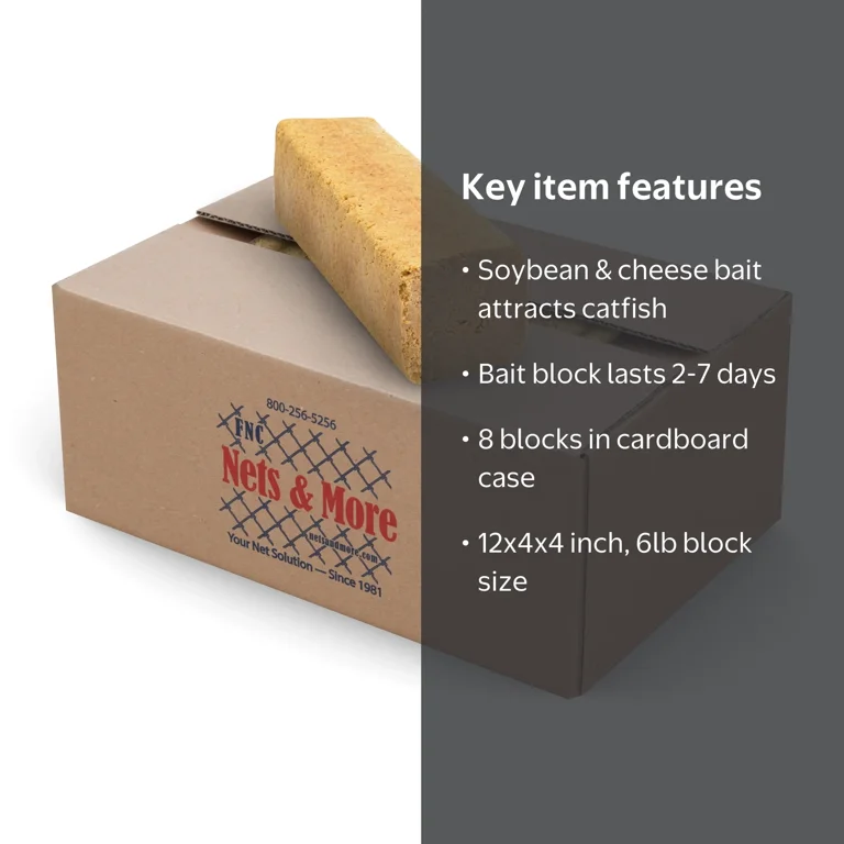 CatFish　８パック Nets and More, Catfish Block Bait, 8-Pack of 12