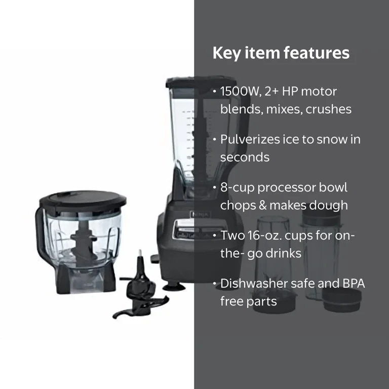 NINJA BL7700 P0ニンジャブレンダー　メガ NINJA Ninja Kitchen System, 72-oz Total Crushing Pitcher, 8-Cup Food