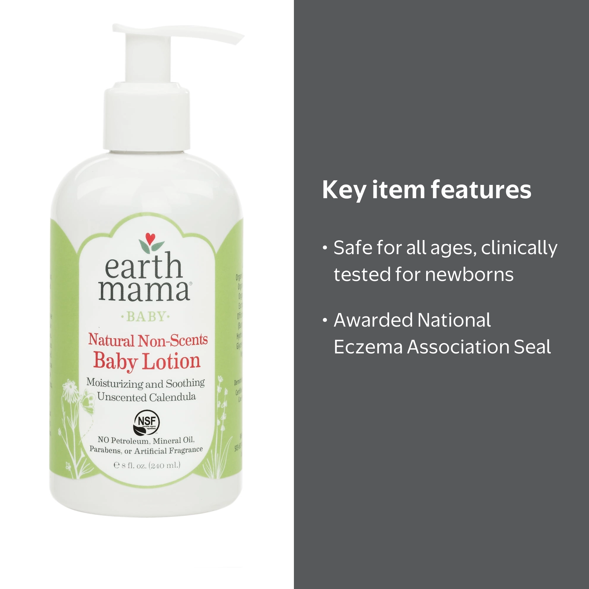 Earth Mama Simply Non-Scents Baby Lotion for Sensitive Skin