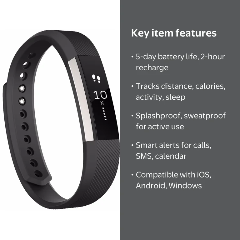 Fitbit Alta Large - Wireless Activity & Fitness Tracker, Elastomer