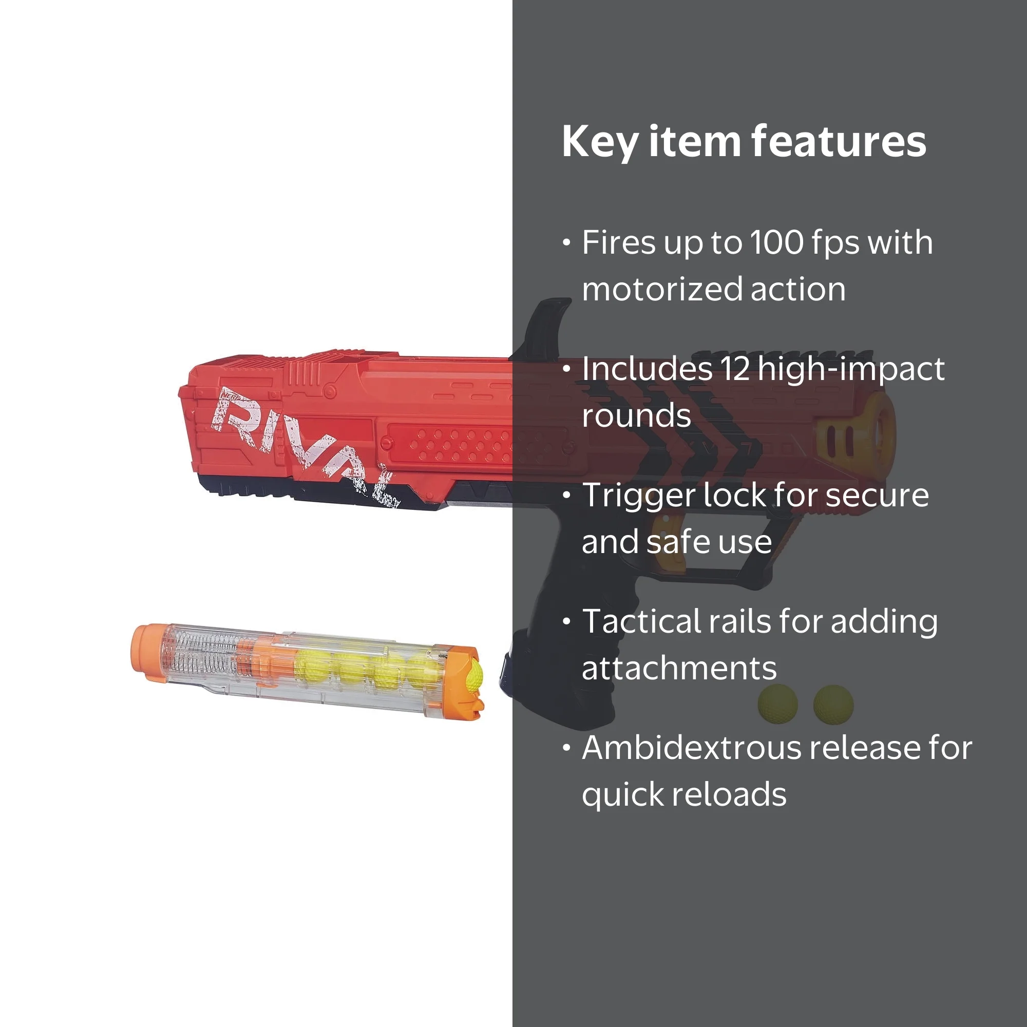 Nerf Rival Apollo XV 700 Red Blaster with Spring-Action and Ammo