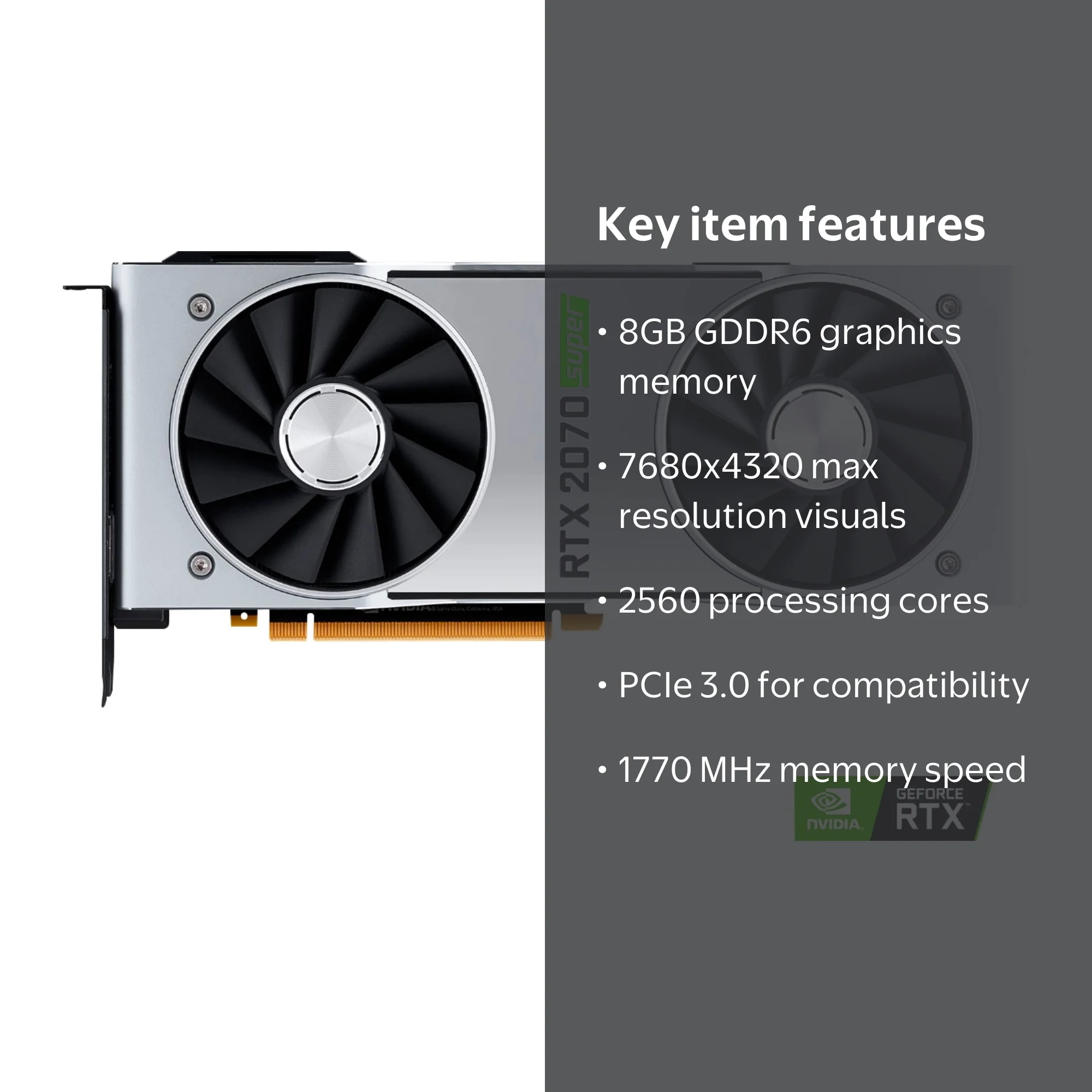 NVIDIA GeForce RTX 2070 Super Graphics Card, 8GB GDDR6, PCI