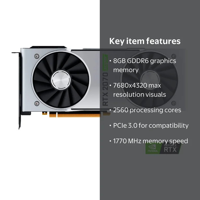 NVIDIA GeForce RTX 2070 Super Graphics Card, 8GB GDDR6, PCI