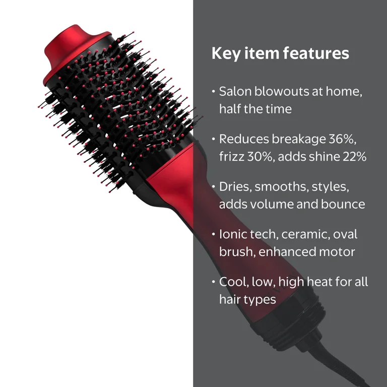 Revlon, Hot Air Brush, 2.8 Inch Oval, Red, Limited Edition