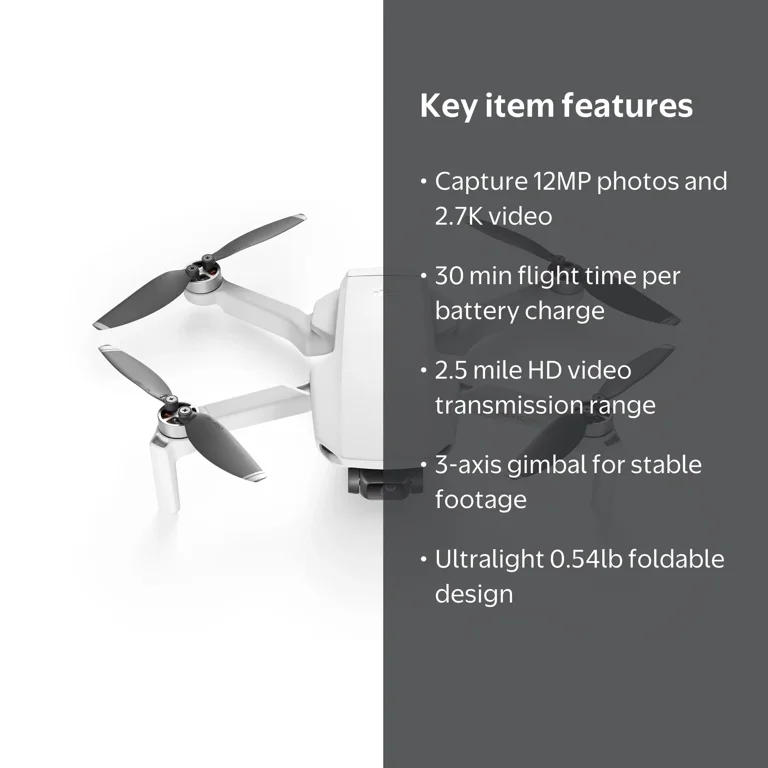 DJI Mavic Mini -Foldable Drone With Remote Controller - Walmart.com