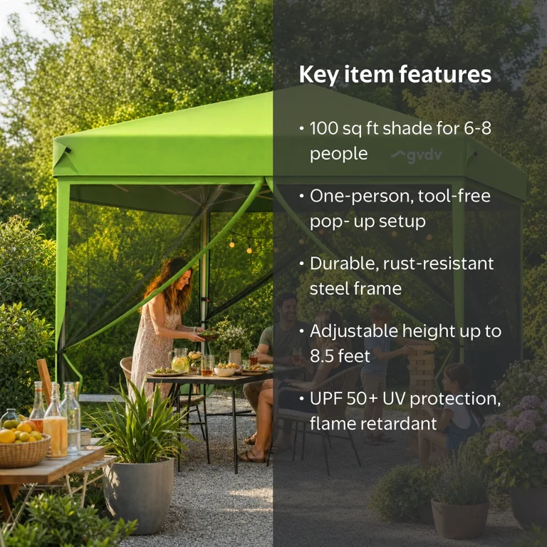 GVDV 10'x10' Screen Canopy Tent, Pop-Up Shelter with Mosquito