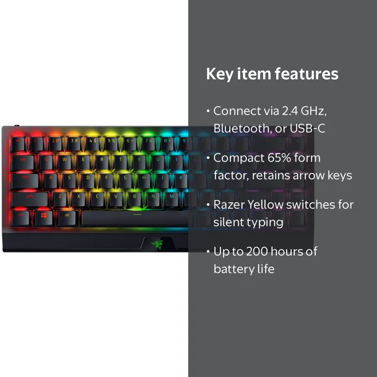 Razer, BlackWidow V3 Mini HyperSpeed Mechanical Gaming Keyboard