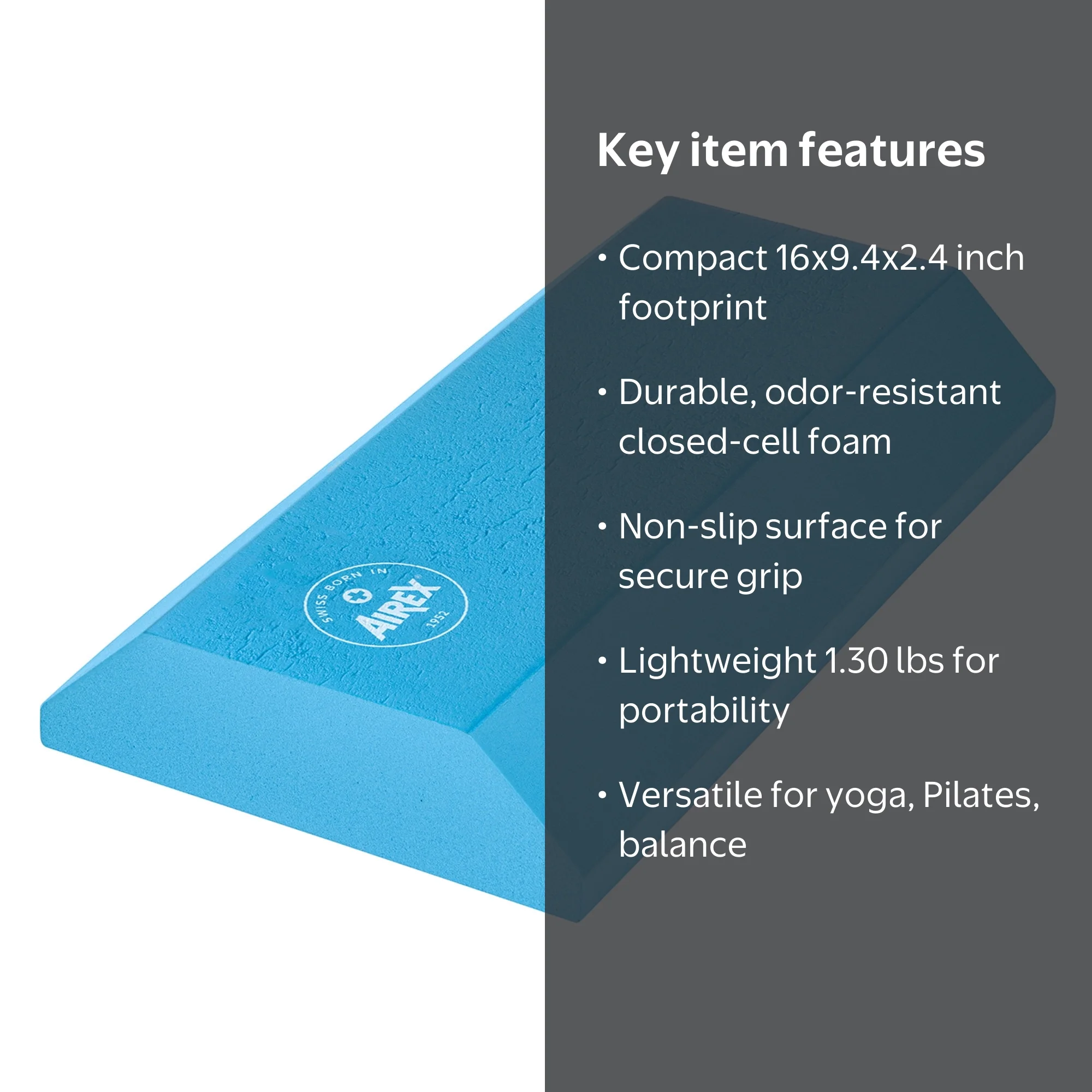 AIREX, Balance Stability Trainer, Foam Floor Pad, Blue, 16