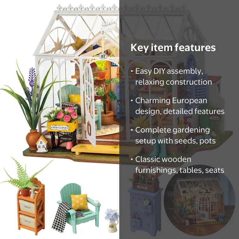 Rolife Dreamy Garden House DIY Miniature Dollhouse, European