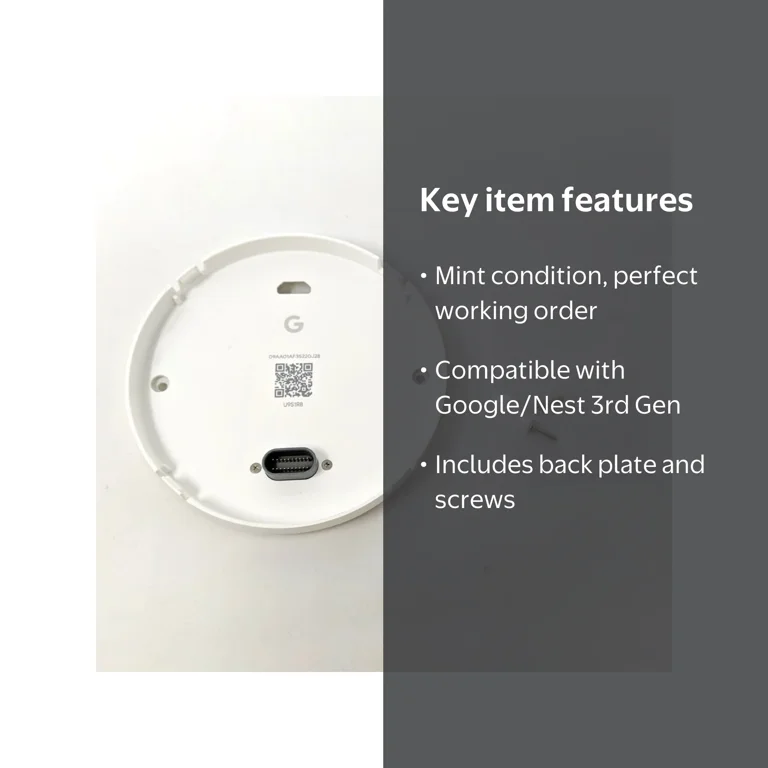 Grade A Google Nest 3rd Gen Learning Thermostat Back Plate with