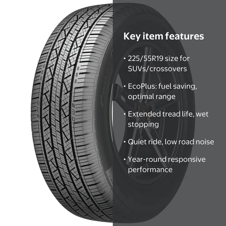 225/55R19 ピッチ114.3オフセット45 8J×19 Continental CrossContact LX25, All-Season 225/55R19 99V Tire