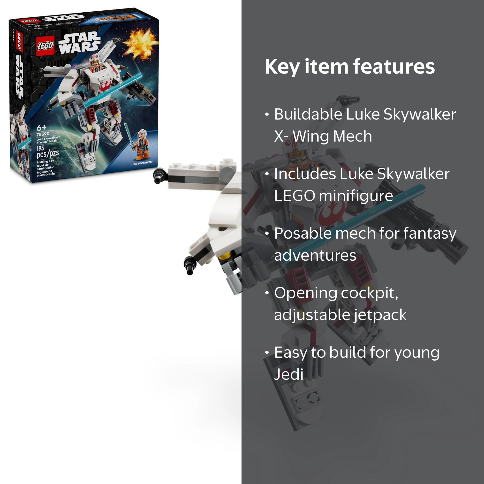 Luke LEGO, Star Wars Luke Skywalker X-Wing Mech, Multicolor