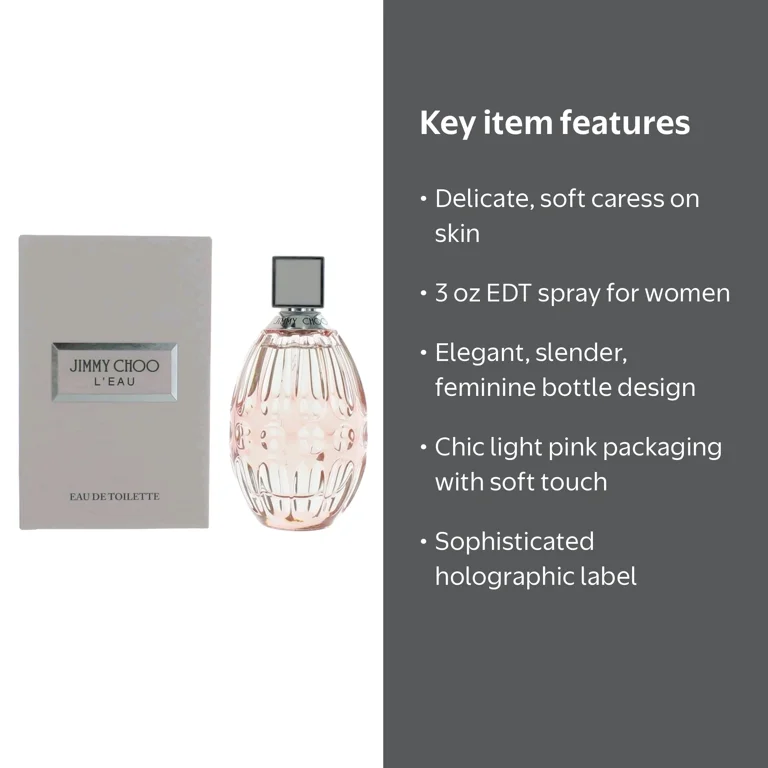 Jimmy Choo L'eau EDT Perfume Spray- 3 oz Delicate Fragrance for