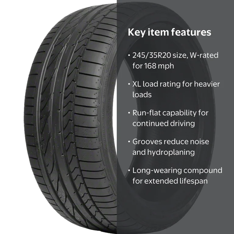 Bridgestone Potenza RE050A 245/35R20 Tire - Run Flat Technology