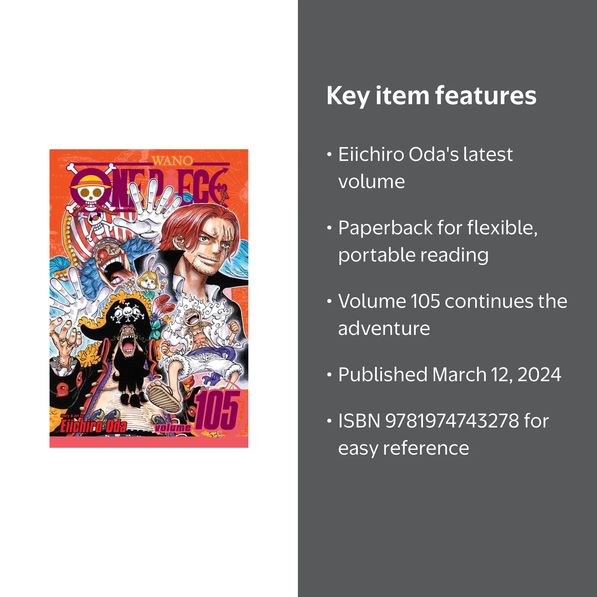 One Piece, Vol. 105 (Paperback) - Walmart.com